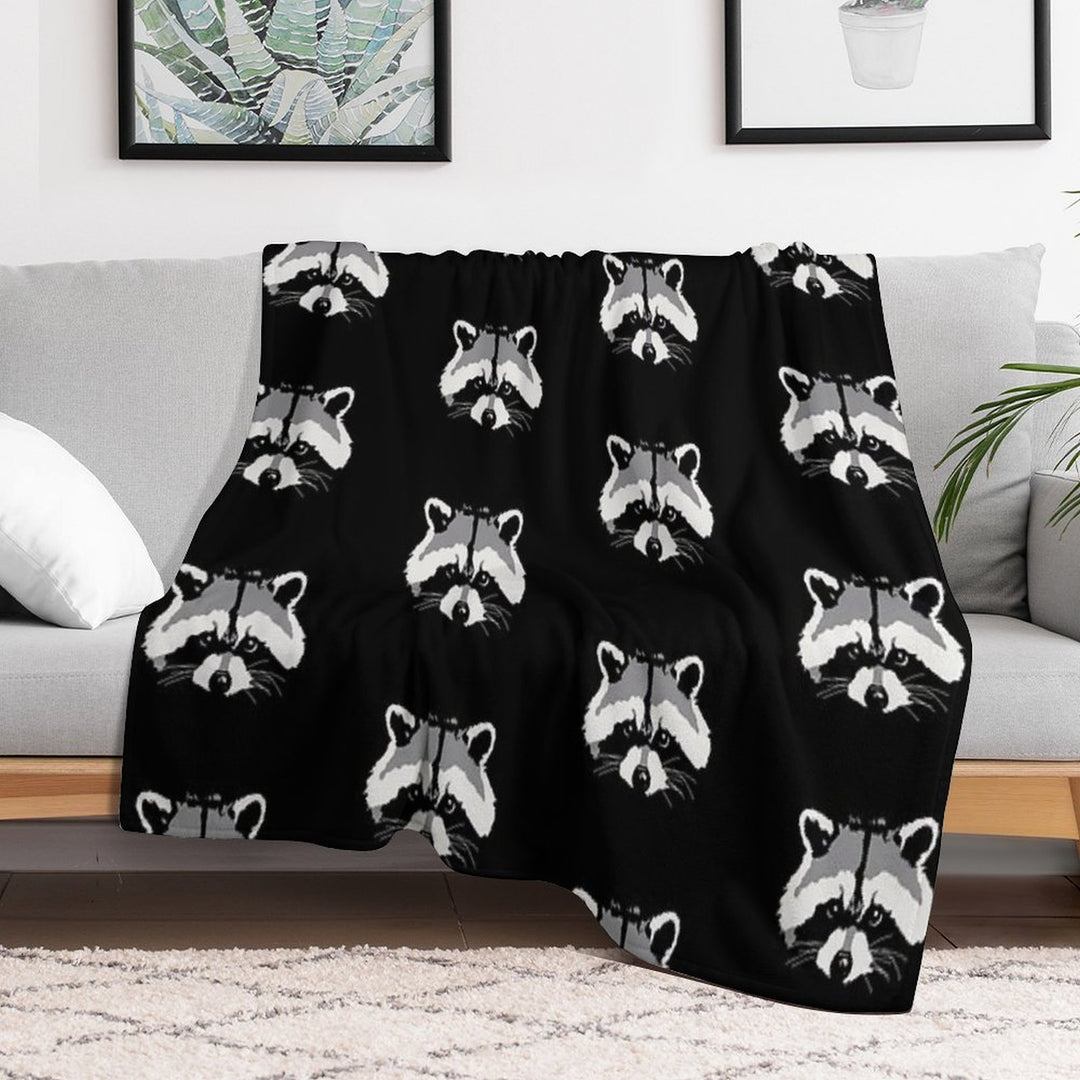 Raccoon Face Eco-conscious Throw Blanket
