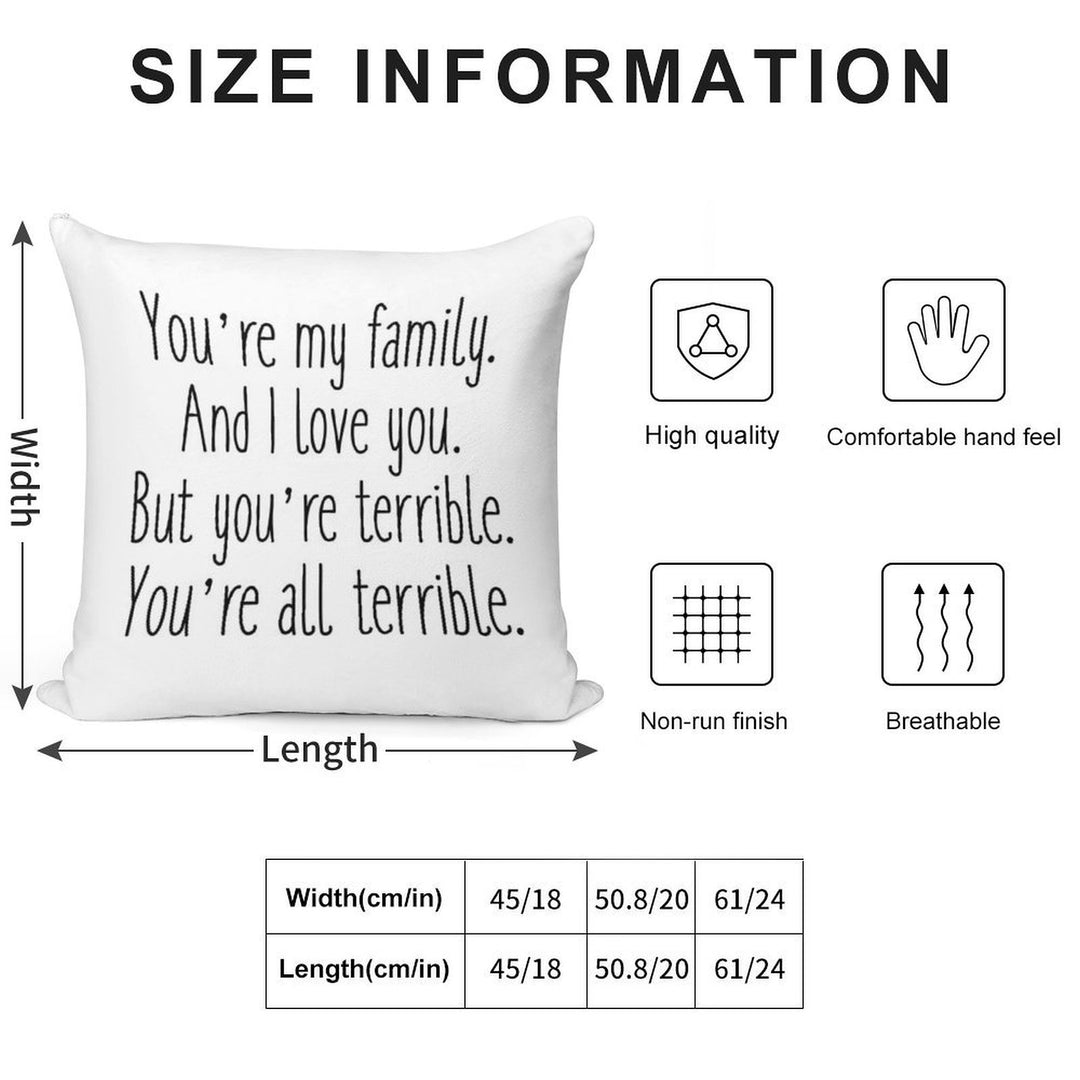 Terrible Soft Short Plush Fabric Throw Pillow
