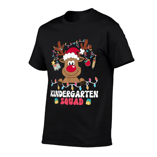 Kindergarten Squad Reindeer Christmas Teacher Xmas  Tagless Design T-Shirt