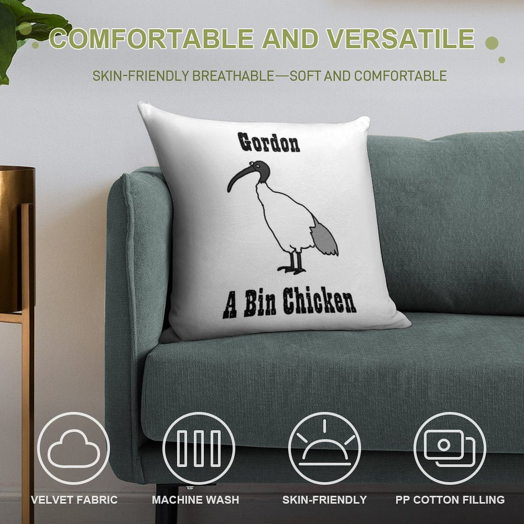 Gordon - A Bin Chicken Soft Gift Ready Throw Pillow