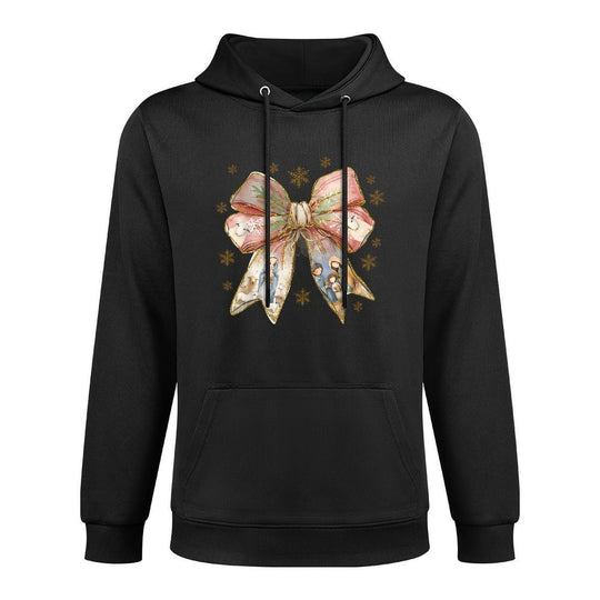 Jesus Christmas Coquette Bow Nativity Bible Verse Christian Moisture-Wicking Hoodie