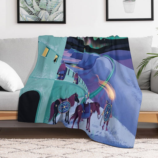 Lights Over Hadrians Wall Durable Throw Blanket