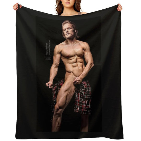 Sam Heughan Machine-washable Throw Blanket