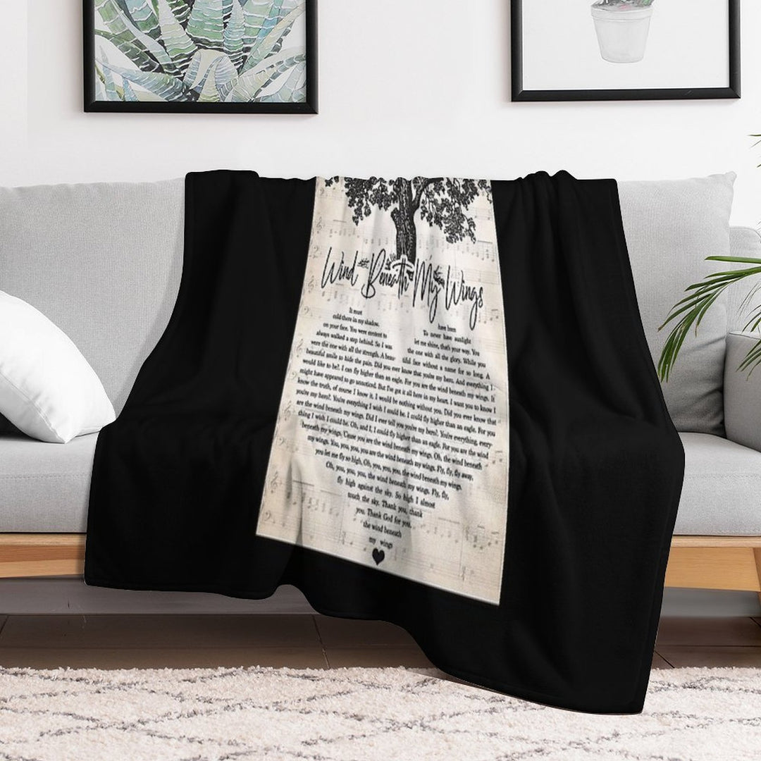 Bette Midler - Wind Beneath My Wings Lyrics Wall Art Gift Durable Throw Blanket
