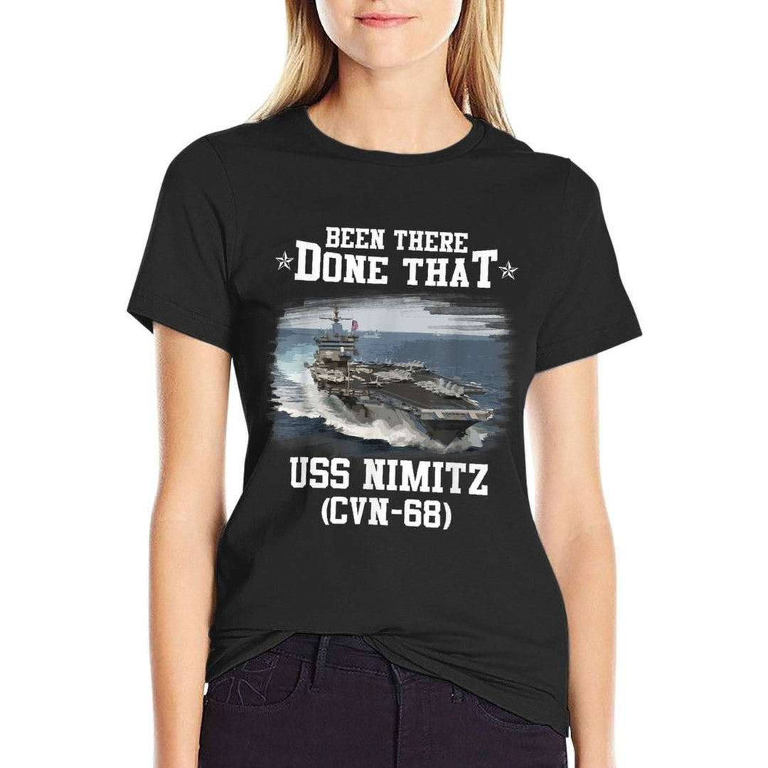 USS Nimitz CVN-68 Veterans Day Father Day Gift  Summer-ready Fabric T-Shirt