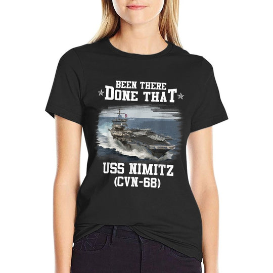 USS Nimitz CVN-68 Veterans Day Father Day Gift  Summer-ready Fabric T-Shirt