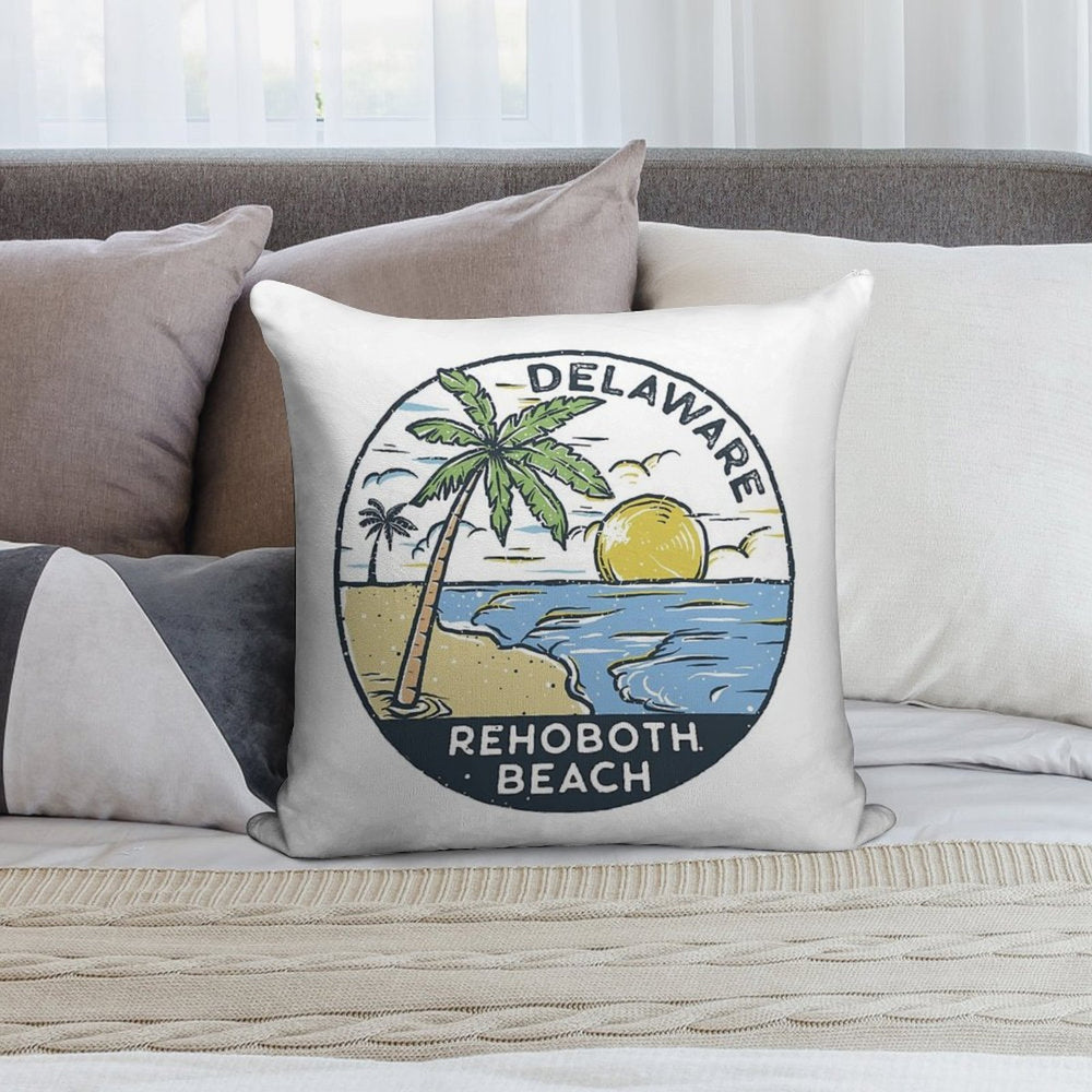 Rehoboth Beach Delaware Vintage Soft Reinforced Edging Throw Pillow
