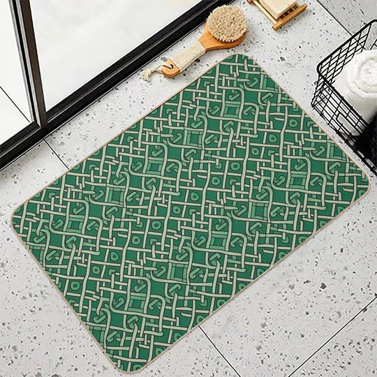 Modern Design Reminiscent of The Style of Celtic Knot Patterns  High-Traffic Bath Mat