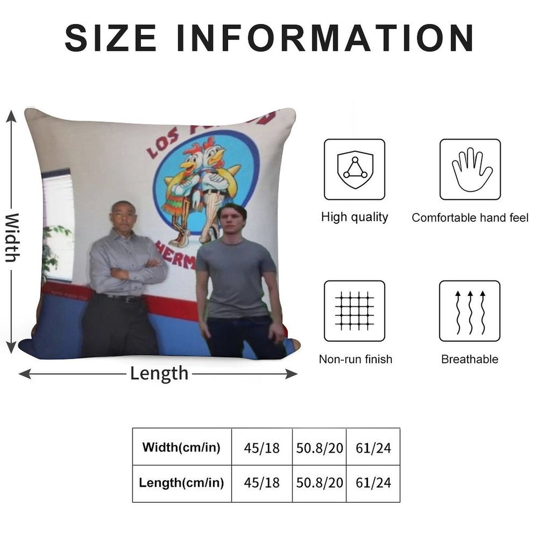 Los Pollos Jermanos Soft Washable Throw Pillow