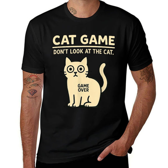 Cat Game Challenge – Dont Look at The Cat Game Over for Men Women Kids  Easy-care T-Shirt