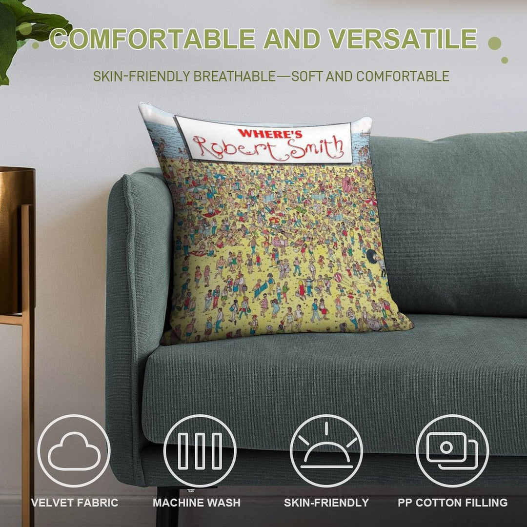 Where's Robert Smith - The Cure Soft Home Decor Throw Pillow