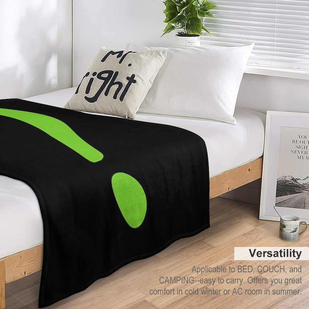 Enigma - Green Question Mark Velvety-soft Throw Blanket