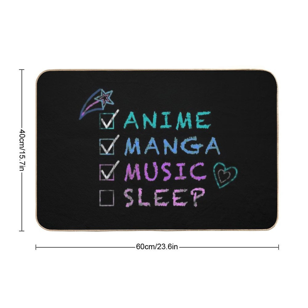 Anime Lover Checklist Durable Bath Mat