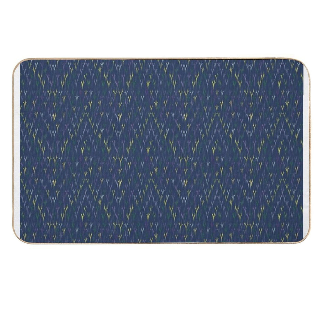 Ikat Seamless Ethnic Thai Pava Durable Bath Mat