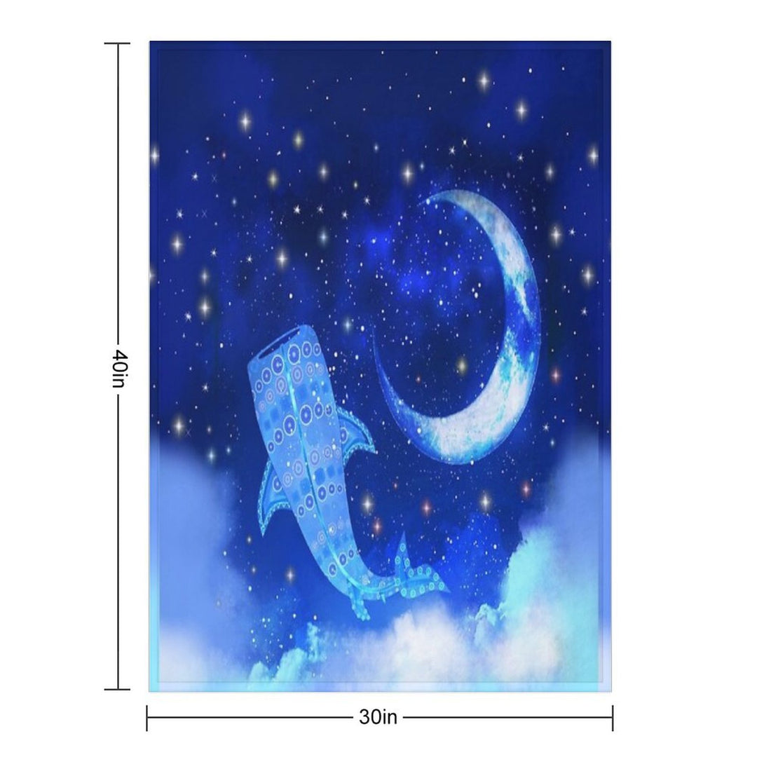 WHALE-SHARK GALAXY 313 Easy Care Throw Blanket