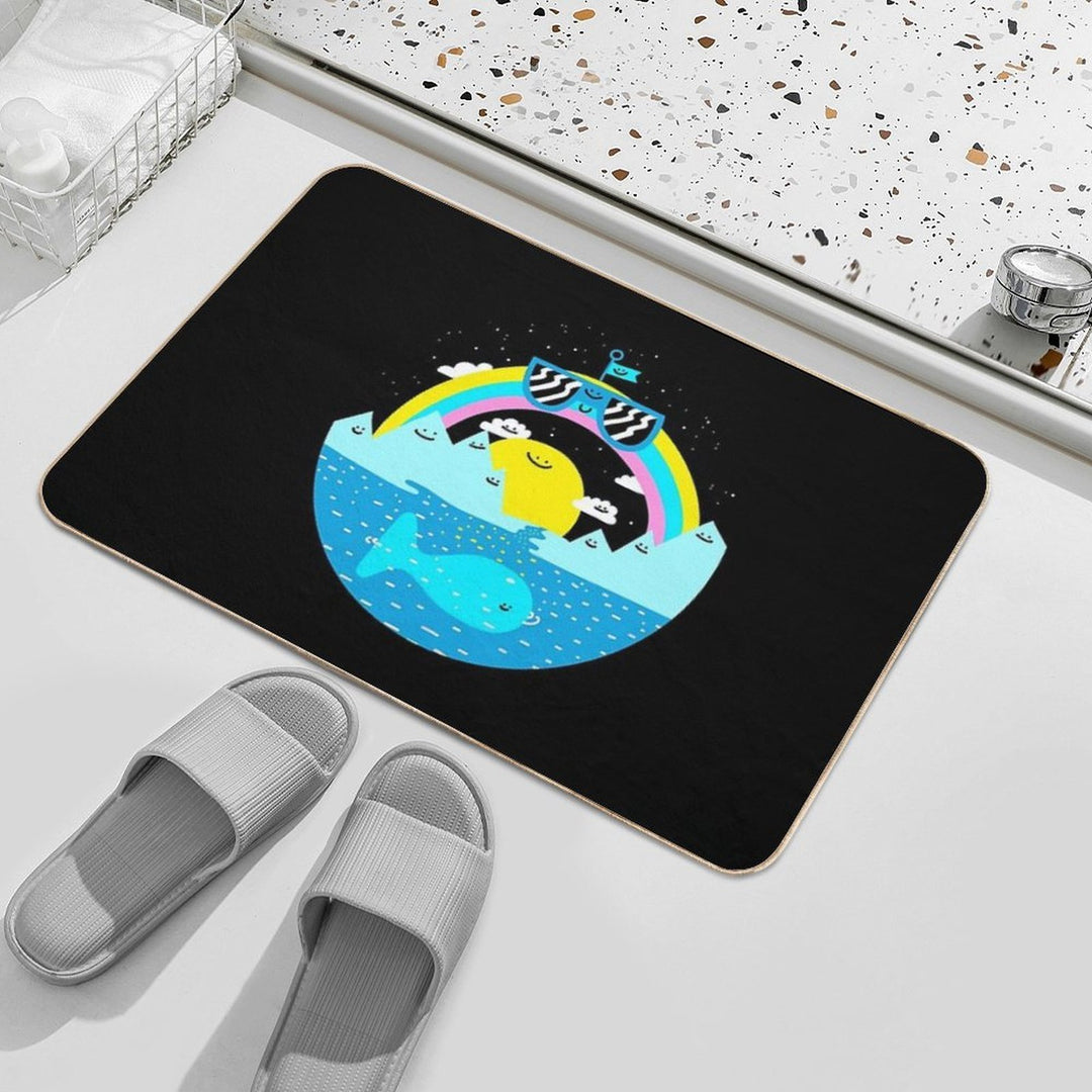 Rainbow Space World  Rapid-Drying Bath Mat