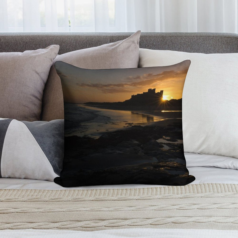 Bamburgh Castle - Sunrise Soft Hidden Zipper Throw Pillow