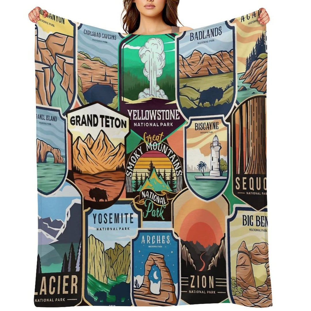National Parks Logo Design Versatility Throw Blanket