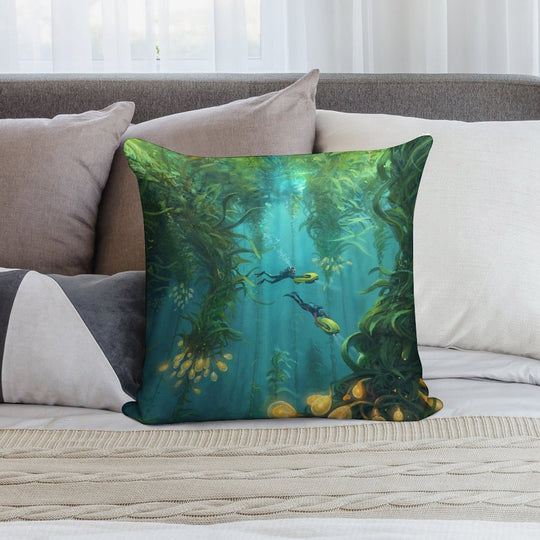 Exploring The Kelp Forest Soft Gift Ready Throw Pillow