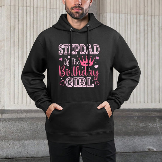 Stepdad of The Birthday Girl Cute Pink Matching Family Party Easy Care Hoodie