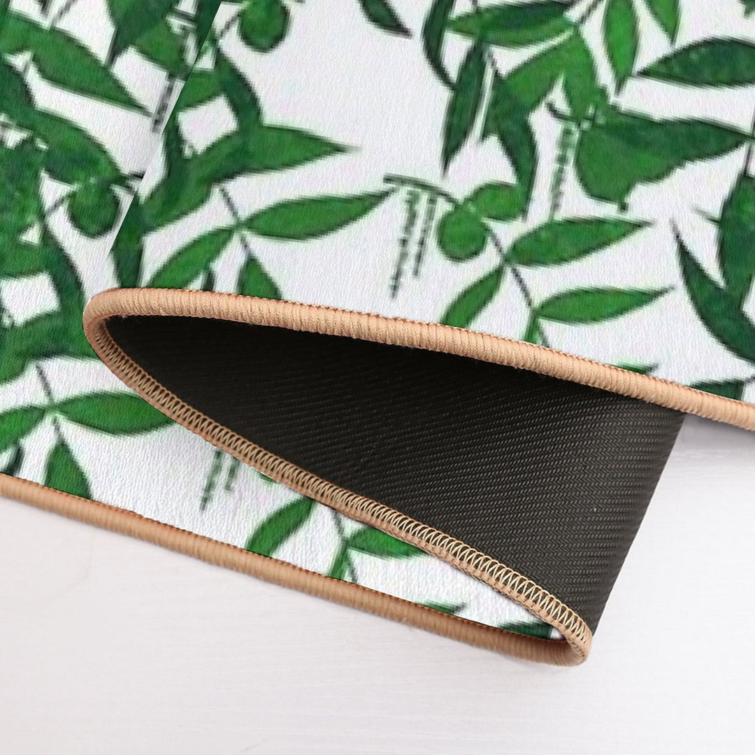 Hickory Haven - White & Green  Absorbent Bath Mat