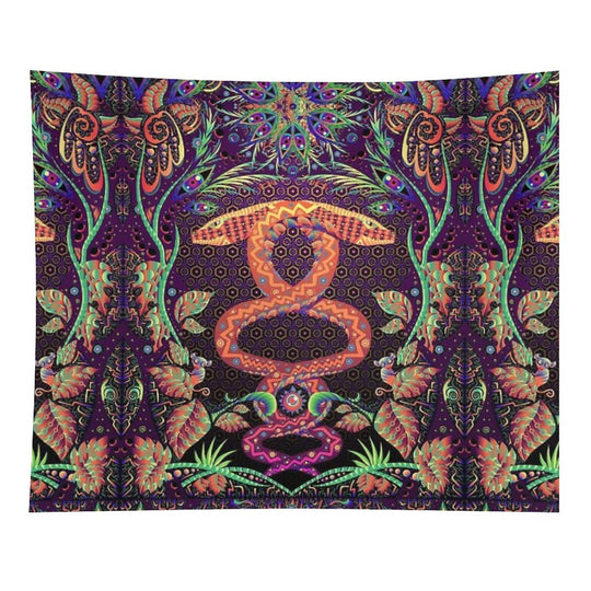 Psychedelic Ayahuasca Snake Spirit Tapestry