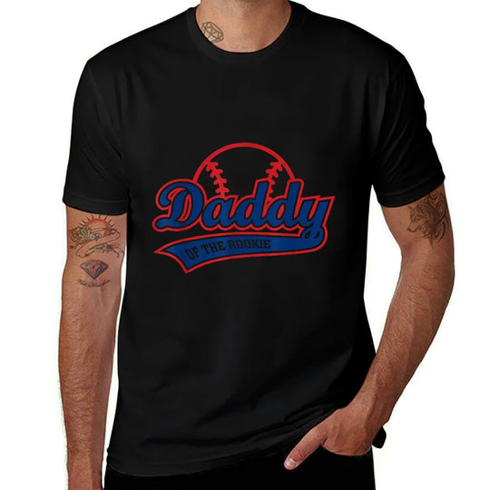 Funny Retro Baseball Daddy of The Rookie  Polyester Blend T-Shirt
