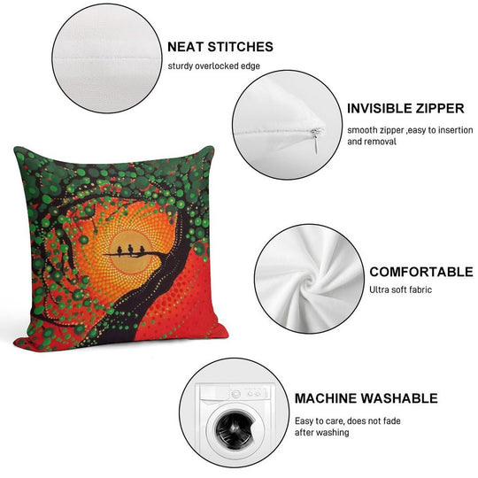 Rasta Three Little Birds Soft Hidden Zipper Throw Pillow