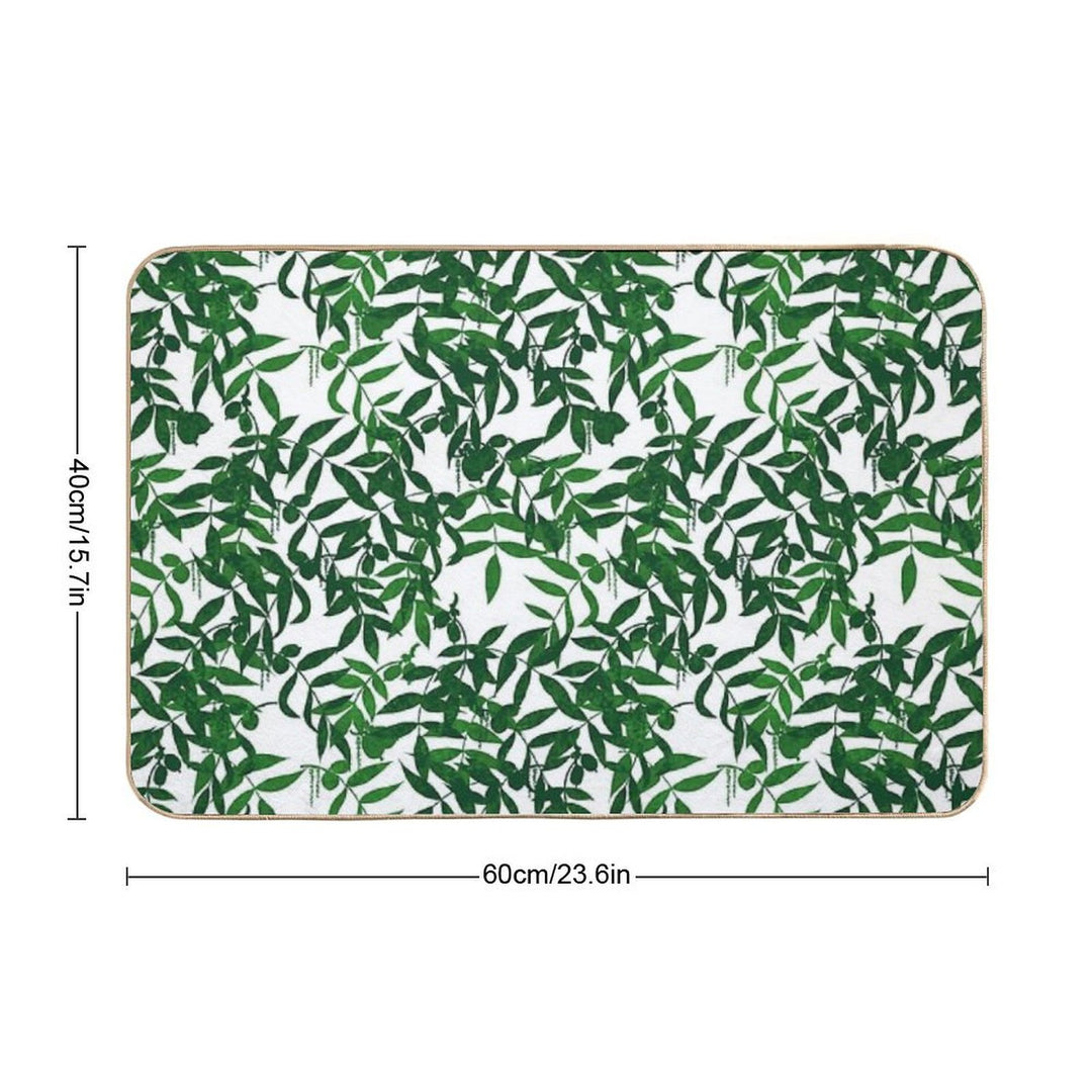 Hickory Haven - White & Green  Multi-Purpose Bath Mat