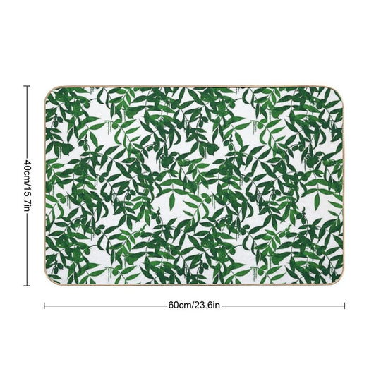 Hickory Haven - White & Green  Multi-Purpose Bath Mat