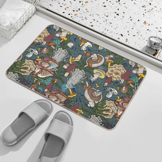 Mushroom Forest  Fade-Resistant Bath Mat