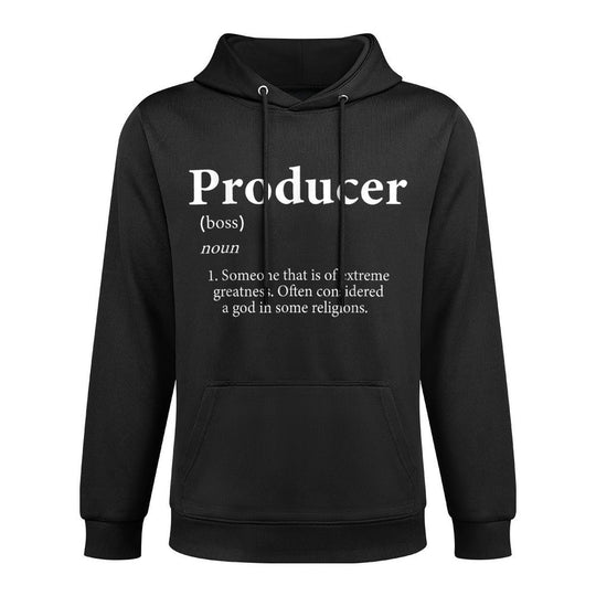 Producer Definition Funny Music Hip Hop EDM DJ Producer Cotton-Polyester Blend Hoodie