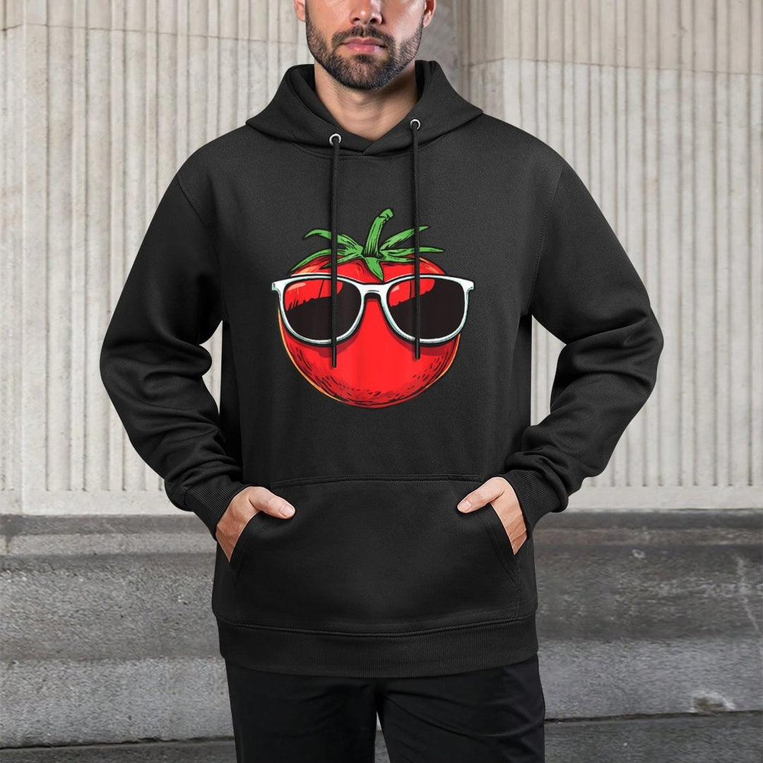 Funny Tomato Sunglasses Cotton-Polyester Blend Hoodie