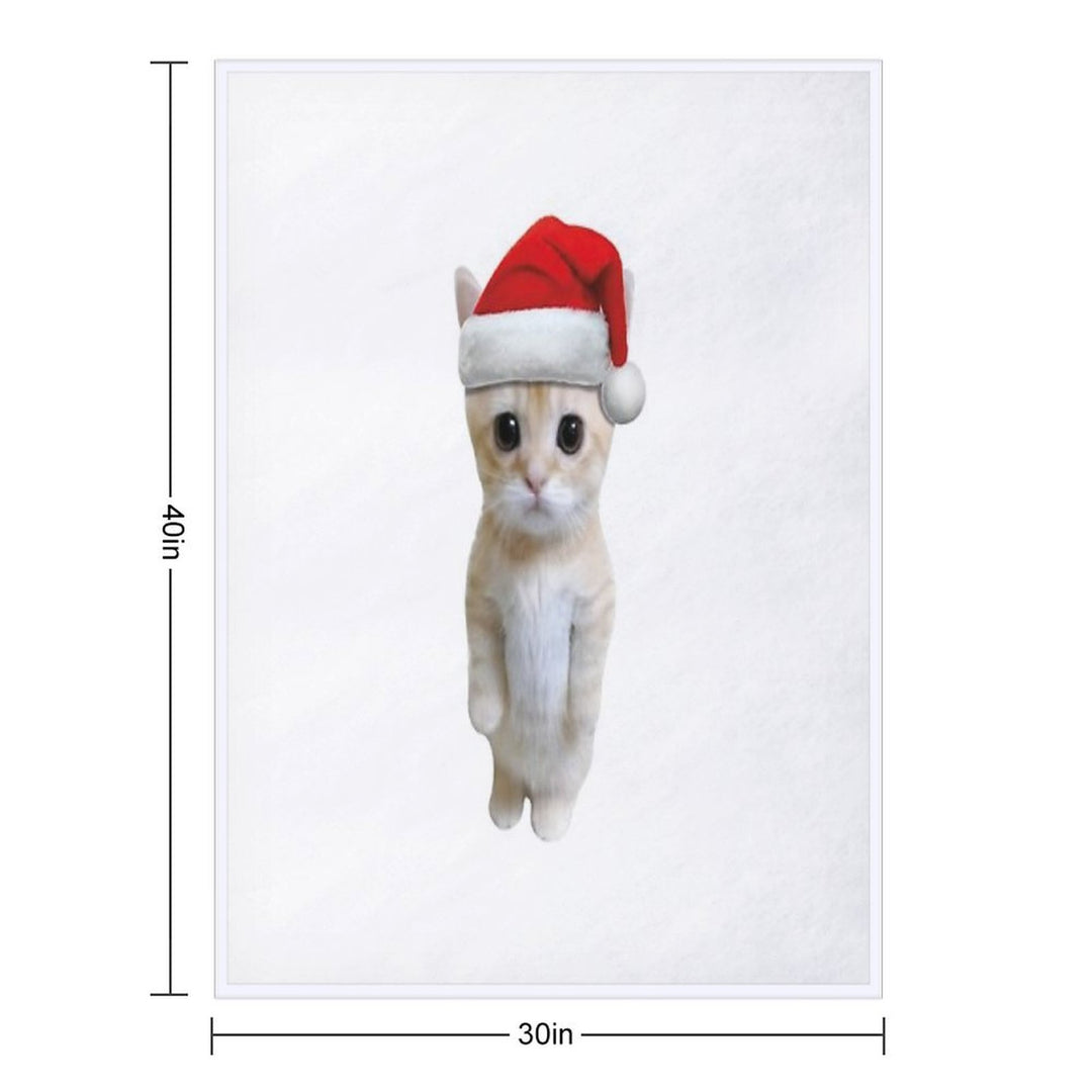 Christmas El Gato Cat Plush Throw Blanket