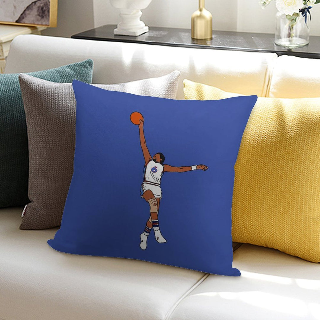 Julius Erving Dunk Soft Multiple Sizes Throw Pillow