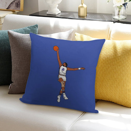 Julius Erving Dunk Soft Multiple Sizes Throw Pillow