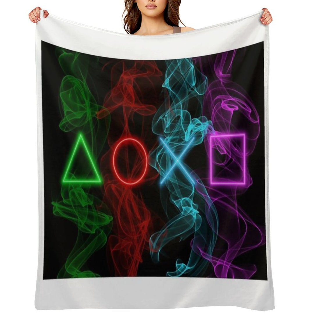 Controller Buttons Smoke Plush Throw Blanket