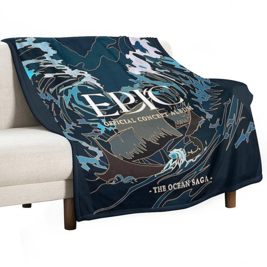 Epic The Ocean Saga Stained Glass Gold Multi-functional Throw Blanket