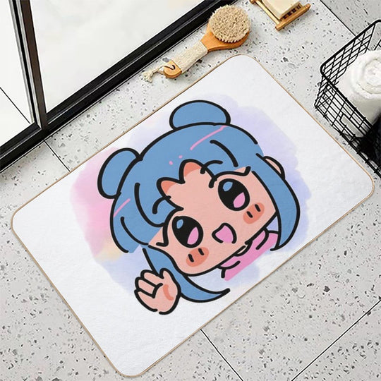 Anime Girl Blue  Non-Slip Bath Mat