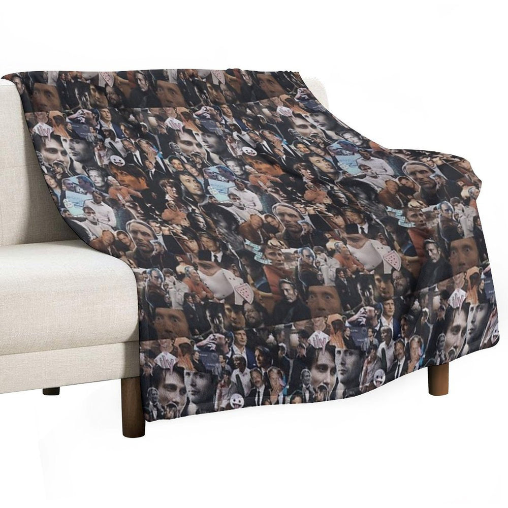 Mads Mikkelsen Collage Multi-functional Throw Blanket