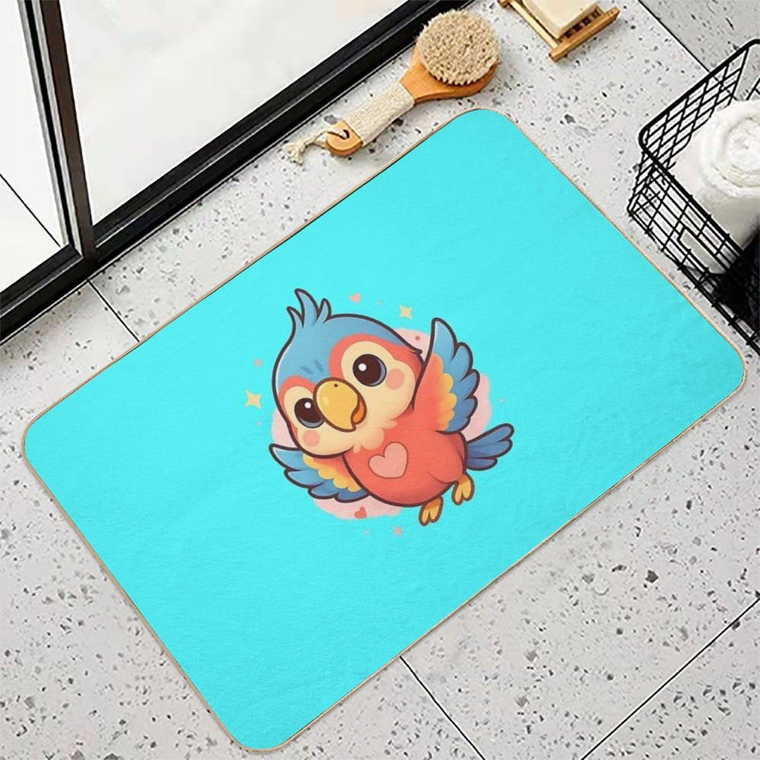 Kawaii Baby Parrot – Chibi Mascot Durable Bath Mat