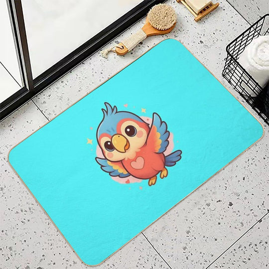 Kawaii Baby Parrot – Chibi Mascot Durable Bath Mat