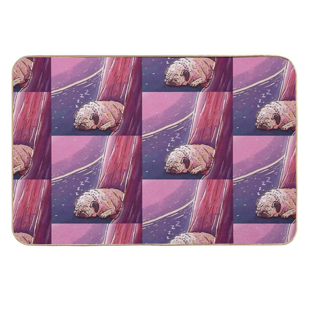 Sleepin' Pug  Pet-Safe Bath Mat