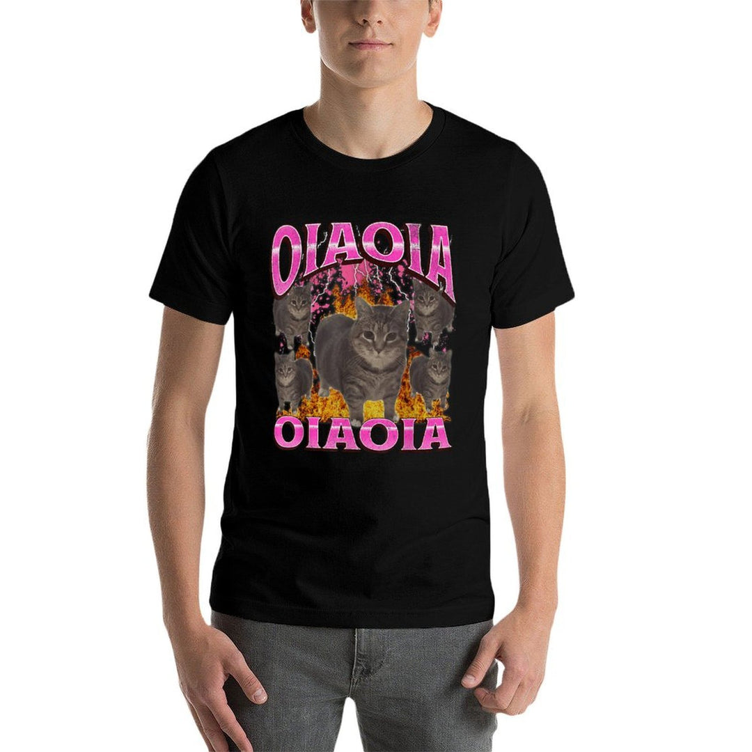 Funny Oiia Oiia Cat Meme Bootleg Graphic Men Women  Trendy Pattern T-Shirt