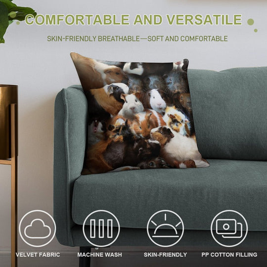 Guinea Pigs Soft High-Density Material Throw Pillow