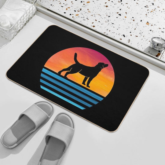 Funny Labrador Mom Dog Lover Vintage Silhouette Labrador Retriever Owner Gifts  Toxin-Free Bath Mat