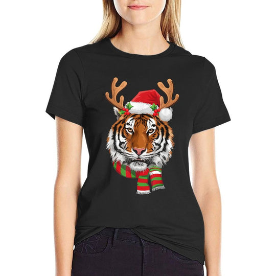 Tiger Reindeer Christmas - Santa Tiger Xmas Tiger Lover  Affordable Price T-Shirt