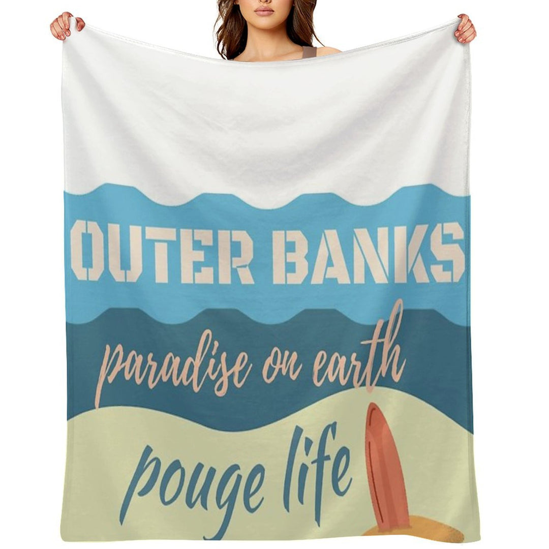 Outer Banks Paradise on Earth Quotes Gift-ready Throw Blanket