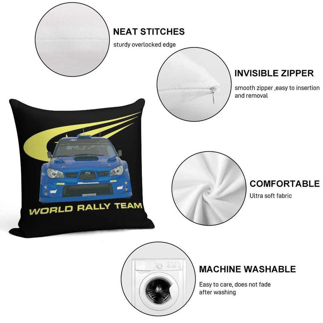 WRC PETTER SOLBERG WORLD RALLY TEAM CAR 2007 Soft High-Density Material Throw Pillow