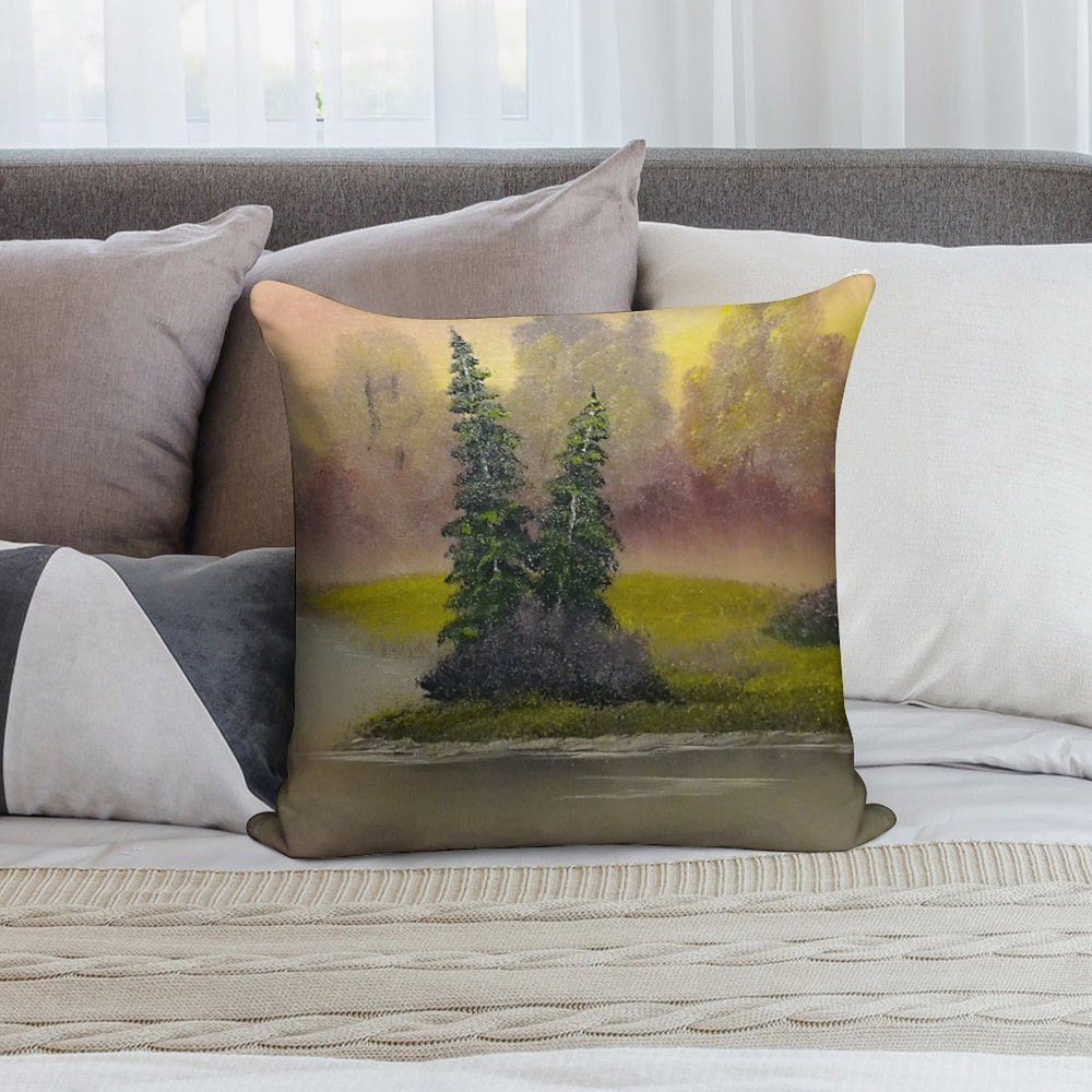 Misty Forest Soft Home Decor Throw Pillow